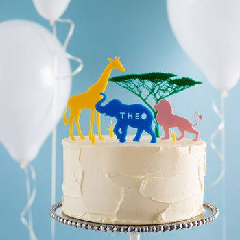 Personalised Safari Cake Topper Scene By Twenty Seven