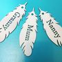 Personalised Memorial Name Feather Christmas Decoration, thumbnail 2 of 3