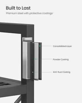 Three Tier Metal Storage Rack With Wheels, 7 of 8