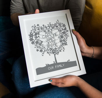 Personalised Family Heart Tree Print, 4 of 4