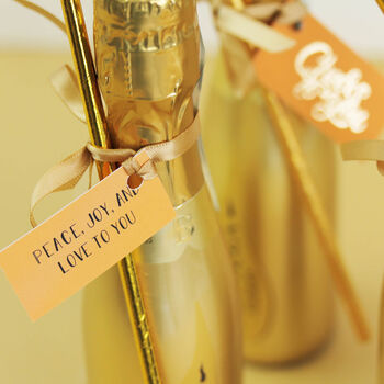 'Cheers To You' Gold Prosecco Bottle For Celebrations, 2 of 3