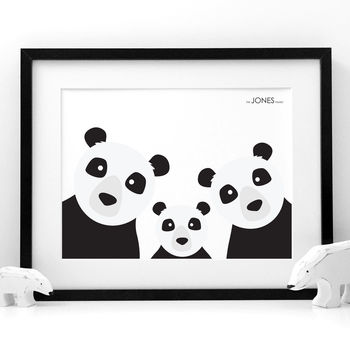 Panda Family Selfie, Personalised Print, 2 of 4
