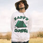 Happy Camper Men's Slogan Sweatshirt, thumbnail 2 of 5