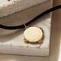 Personalised Crown Disc Leather Cord Necklace, thumbnail 2 of 8
