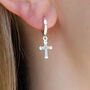 Sterling Silver Cross Earrings, thumbnail 1 of 7