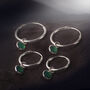 Hoop Earrings With Green Onyx Charm In Sterling Silver, thumbnail 3 of 5