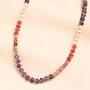 Stainless Steel Multi Semi Precious Stone Beaded Necklace In Gold Plating, thumbnail 2 of 5