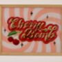 'Cherry Bomb' Reverse Glass Gold Leaf Wall Art Sign, thumbnail 6 of 12