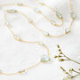 Aquamarine Pebble Gold Plated Silver Chain Necklace, thumbnail 3 of 9