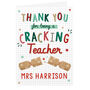 Personalised Cracking Teacher Christmas Card, thumbnail 5 of 5
