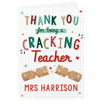 Personalised Cracking Teacher Christmas Card, 5 of 5