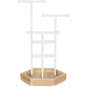 White Metal Wood Jewellery Display Tree Stand Hold, 4 of 8