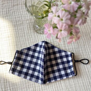 Cotton Gingham Three Layer Face Mask, 6 of 7