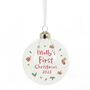 Personalised First Christmas Glass Bauble, thumbnail 2 of 3