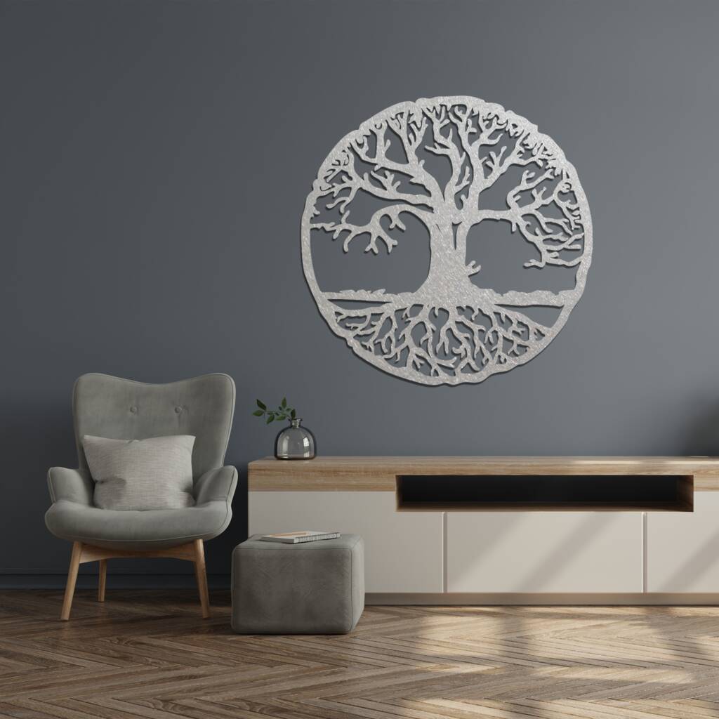 Tree of Life for Living Room Bedroom,27 W x 23（70x60cm） Hanging Wrought Iron Wall Sculpture Handmade Home Wall Decoration FMXYMC Metal Wall Art 