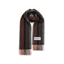 Striped Slim And Short Fringed Cashmere Scarf Brown, thumbnail 1 of 3