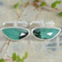 Natural Emerald Cufflinks In Solid Sterling Silver, thumbnail 1 of 3