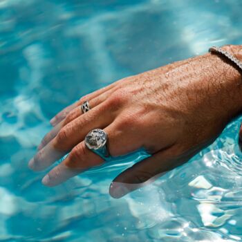 Mens Gold Plated Stainless Steel World Map Ring For Men, 9 of 12