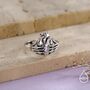 Anatomical Heart And Skeleton Hands Sterling Silver Ring, thumbnail 1 of 12