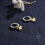 Star Charm Huggie Hoop Earrings In Sterling Silver, thumbnail 1 of 9