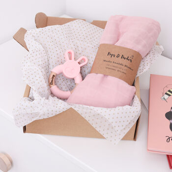 New Baby Teether And Muslin Swaddle Gift Set, 5 of 10