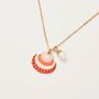 Clam Shell And Pearl Short Necklace, thumbnail 3 of 8