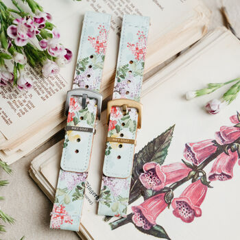 'Blossom' Leather Smartwatch Strap; Handmade Watch Band, 4 of 8