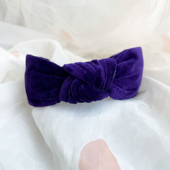 Purple Velvet Knot Headband, 3 of 6