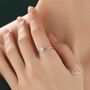 Minimalist Moonstone Droplet V Ring In Sterling Silver, thumbnail 1 of 9