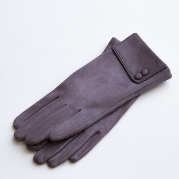 Suede Two Buttoned Cuff Gloves, 4 of 12