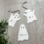 Personalised Ghost Christmas Tree Decoration, thumbnail 4 of 8