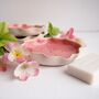 Handmade Pink Ceramic Curvy Soap Dish, thumbnail 6 of 12