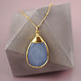 Gold Plated And Blue Semi Precious Gemstone Necklace, thumbnail 2 of 6