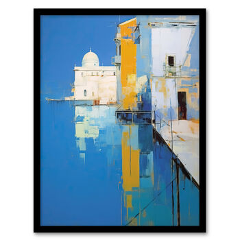 Reflections Of Venice Blue Yellow Bold Wall Art Print, 5 of 6
