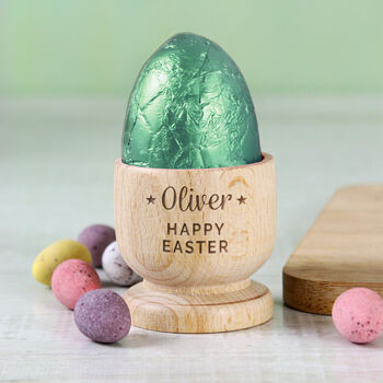 Personalised Stars Wooden Egg Cup, 3 of 3