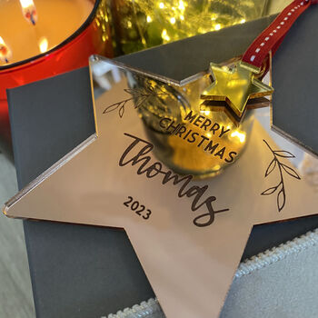 Personalised Frosted Star Decoration With Charm 23, 7 of 12