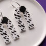 Sterling Silver Dalmatian Print Arch Statement Earrings, thumbnail 3 of 4