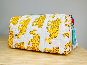 Handmade Kids Indian Tiger Quilted Backpack, 6 of 8