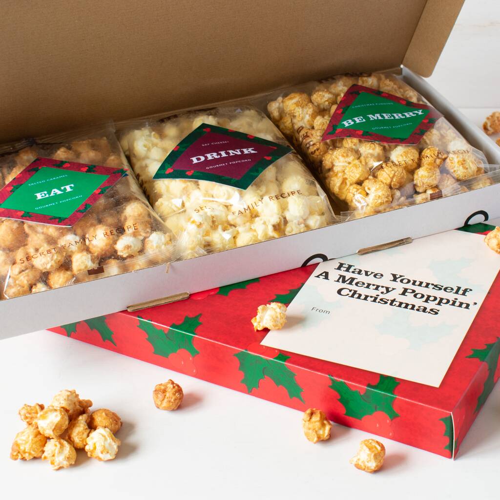 'Merry Christmas' Gourmet Popcorn Letterbox Gift, 1 of 5
