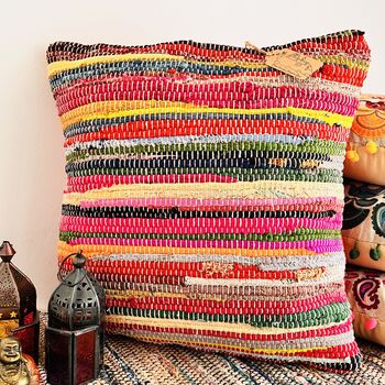 Rag Rug Rainbow Striped Cushion Cover And Inner, 7 of 7