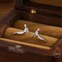 Sterling Silver Tiny Pheasant Bird Stud Earrings, thumbnail 1 of 11