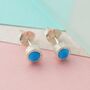 Turquoise Sterling Silver December Birthstone Stud Earrings, thumbnail 1 of 10
