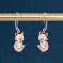 Sterling Silver And Copper Fox Drop Earrings, thumbnail 3 of 8