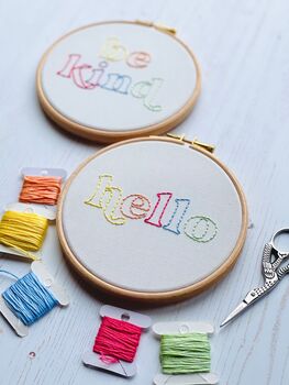 Hello Embroidery Hoop Kit, 4 of 4
