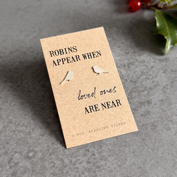 Robins Sterling Silver Earrings, 4 of 7