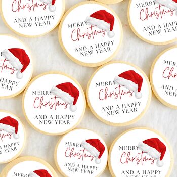 Personalised Santa's Hat Edible Wafer Cocktail And Cupcake Toppers, 3 of 4
