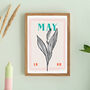 Personalised Continuous Line Birth Flower Print, thumbnail 4 of 5