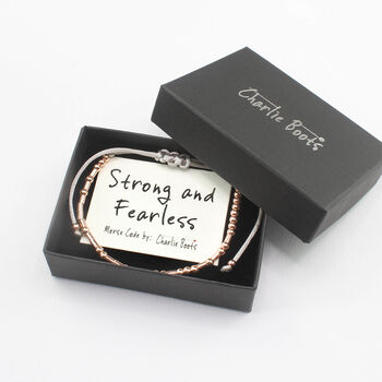 Morse Code 'Strong And Fearless' Bracelet, 5 of 7