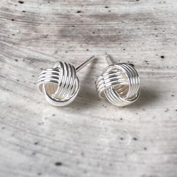 Friendship Knot Earrings In Sterling Silver, 2 of 10
