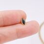 Sterling Silver Black Spinel Crystal Marquise Stud Earrings, thumbnail 3 of 10